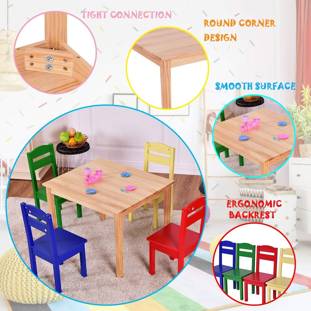 table and 4 chairs for kids