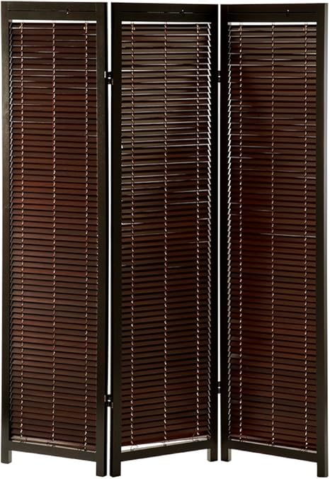 Amazon ぼん家具 パーテーション 3連 衝立 和風 間仕切り ついたて 目隠し スクリーン ダークブラウン 間仕切り スクリーン オンライン通販