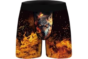 abandi Mens Underwear Boxer Briefs 3D Novelty Animal Graphic Print Boxers for Men Elephant Pants Briefs Bottom