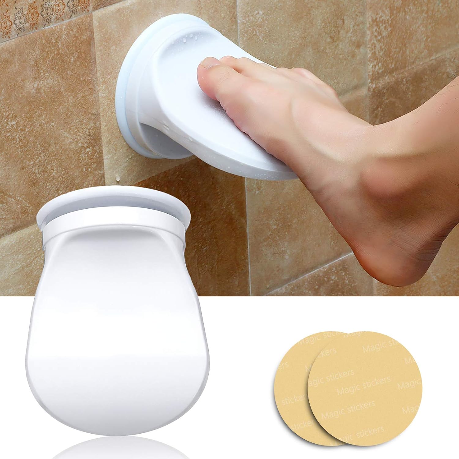 Shower Foot Rest for Shaving Legs, No Drilling is Needed Non-Slip Bathroom Pedal with Powerful Suction Cup Shower Shaving Leg Aid. Suitable for Women & Back Pain Sufferers: Health & Personal Care