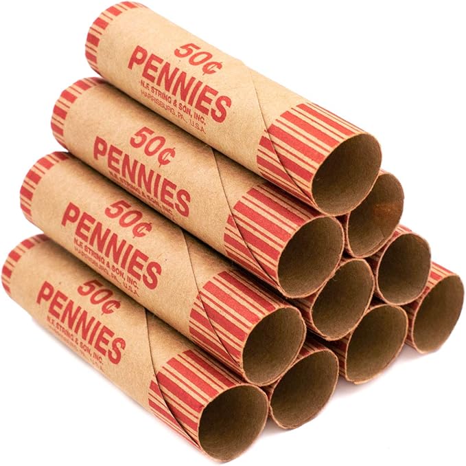 PreFormed Penny Coin Wrappers (Bundle of 100) Office