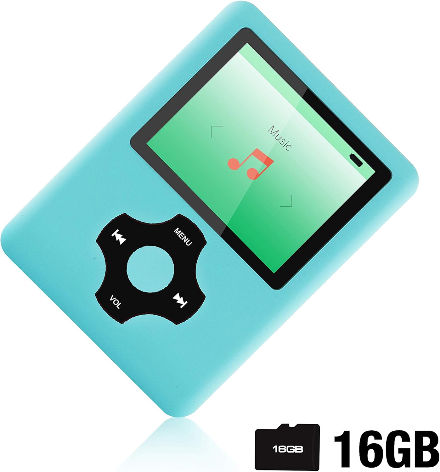 Ultrave MP3/MP4 Player with 16G SD Card, Portable Lossless Sound Player, Rechargeable MP3 Player, Also Support Ebook, Image, 1.8 inches LCD Screen MP3 Music Player - Black-in-Blue: Home Audio & Theater