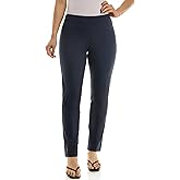 Zac & Rachel Women's Millennium Fabric - Slim Leg Pull-On Pant, Heathered Navy, 6