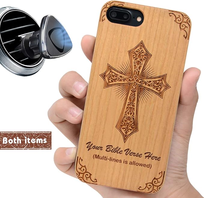 Amazon IProductsUS Personalized Wood Phone Case Compatible With