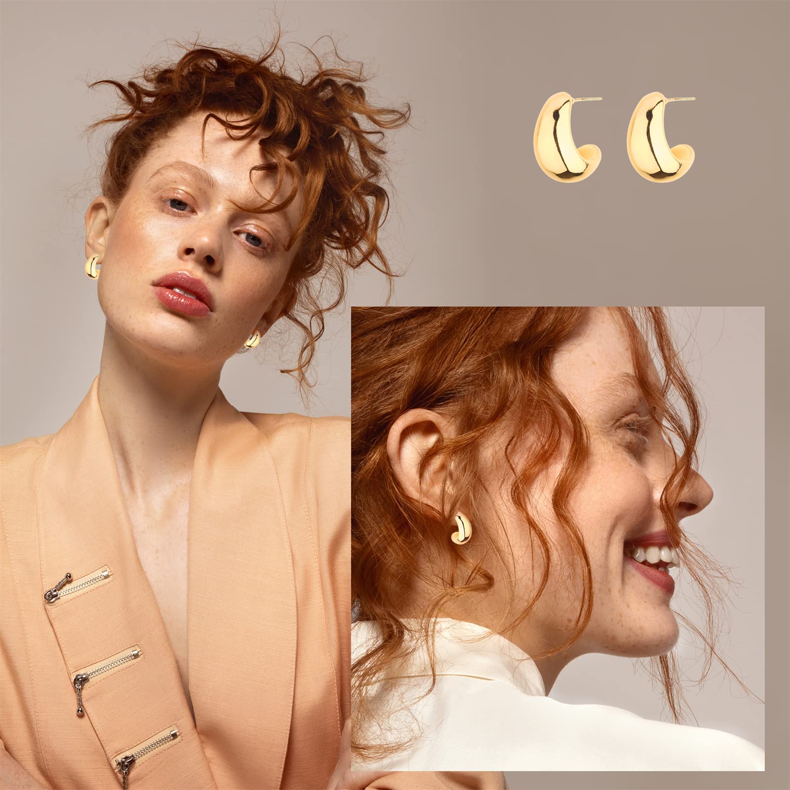 Chunky Gold Hoop Earrings