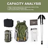 MOUNTAINTOP 40L Hiking Backpack Water Resistant Daypack 55x33x20 cm Men Women view 9