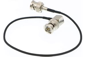 ALVIN'S CABLES Blackmagic RG179 Coax BNC Right Angle Male to Male Cable for BMCC Video Camera (Straight to Right Angle 30CM)