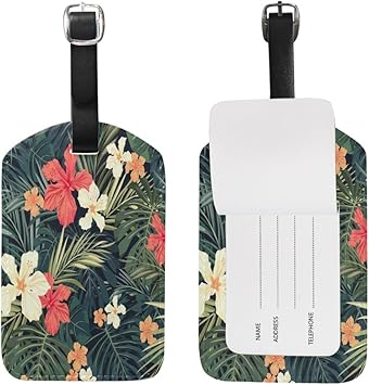 floral luggage tag