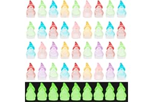 DTOFOOT Mini Resin Animals Mini Resin Figures Garden Accessories Dollhouse Decor Ornaments Fairy Accessories Party Favors（Luminous Gnome Style）