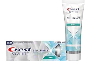 Crest 3D White Brilliance Blast Teeth Whitening Toothpaste, 4.6 oz, Anticavity Fluoride Toothpaste, 100% More Surface Stain Removal, 24 Hour Active Stain Prevention