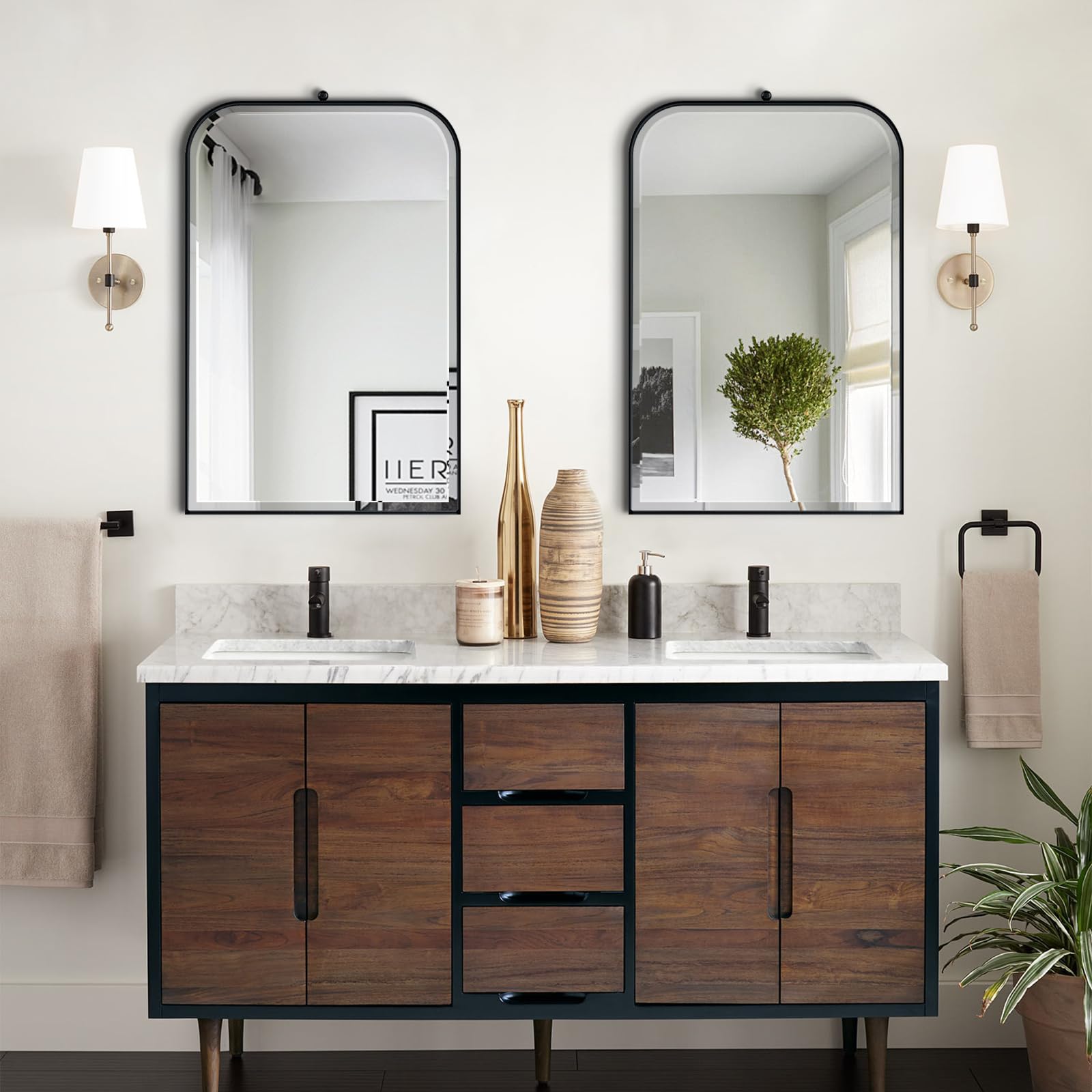 POZINO Beveled Bathroom Mirror, 20