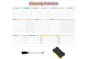 Cleaning Checklist Dry Erase Magnetic Whiteboard for Refrigerator,Daily Weekly and Monthly Checklist Planner and Household Ch