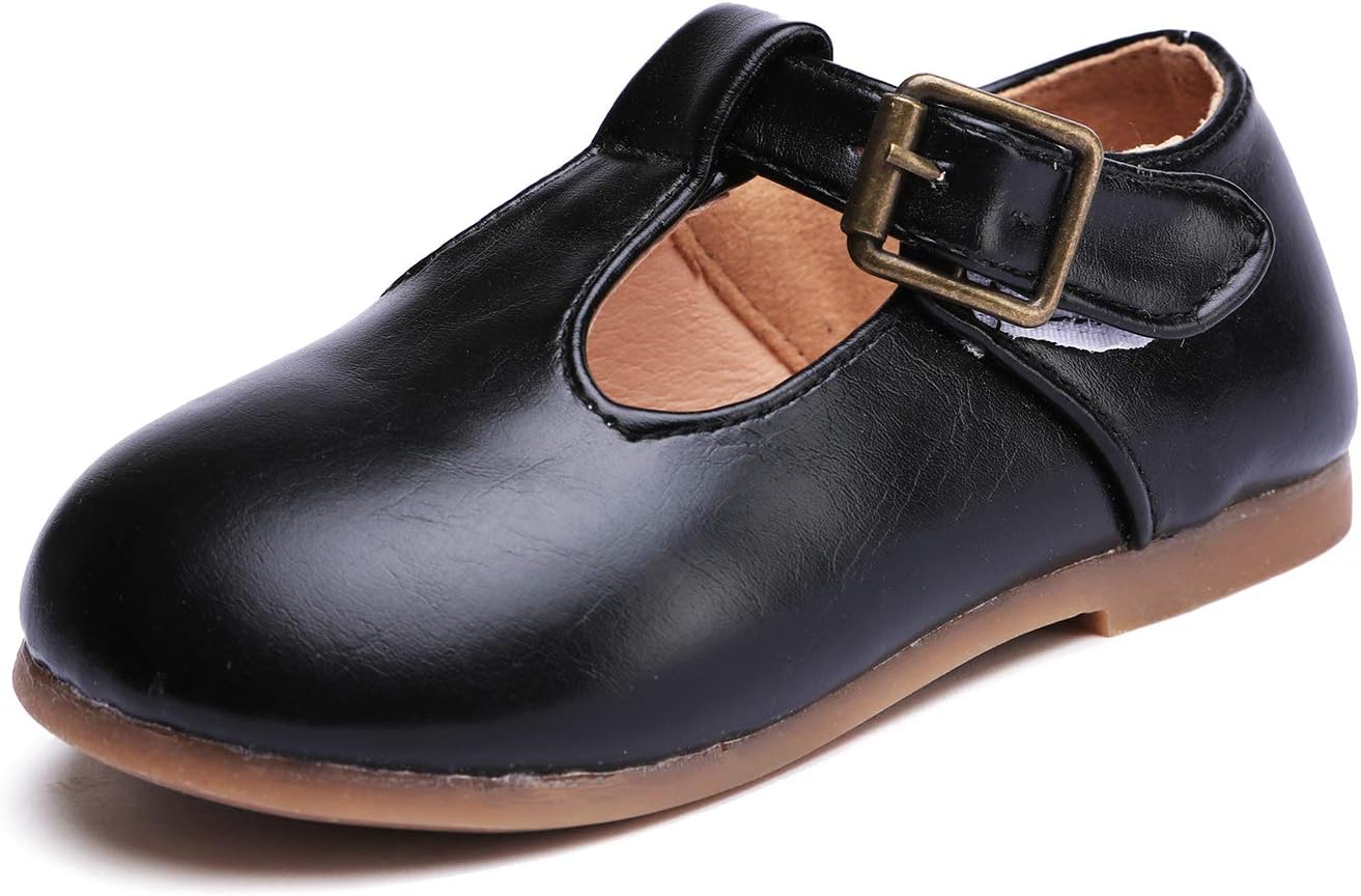 Minibella Zapatos de uniforme escolar, con tiras en T, para niño, para