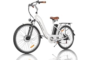 Electric Bikes for Adults, 1000W Peak Electric City Cruiser 40KMH Step-Thru Electric Bicycle, 696Wh/450Wh Removable Battery, 