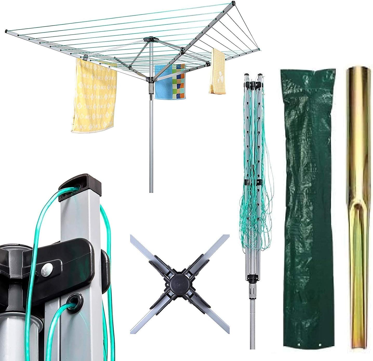 Bargains Hut Heavy Duty 4 Arm Rotary Airer Outdoor Garden Folding Clothes Washing Line Dryer Bargains Hut Heavy Duty 4 Arm Rotary Airer Outdoor Garden Folding Clothes Washing Line Dryer