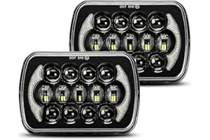 Paire de phares à DEL de 12,7 x 17,8 cm, 15,2 x 17,8 cm, compatibles avec Wrangler YJ Cherokee XJ H6054 H5054 H6054LL 69822 6