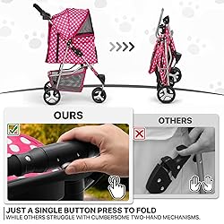 MoNiBloom 3 Wheels Pet Dog Cat Stroller for Small
