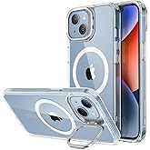 ESR for iPhone 14 Plus Case, Compatible with MagSafe, Built-in Stash Stand Clear Phone Case for iPhone 14 Plus, Military-Grade Protection, Magnetic Phone Case, Classic Series,Clear