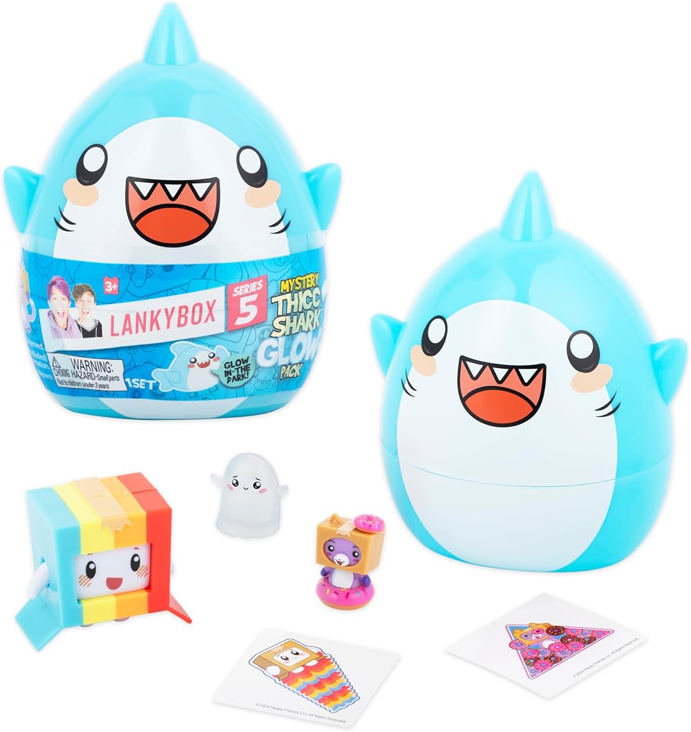 LankyBox Mystery Thicc Shark Glow Pack Official Merch 5 Toys Inside