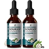 (2 Pack) Soursop Graviola Liquid Drop with Elderberry & Lion Mane Mushroom, Soursop Bitter Liquid for Immune, Gut, Antioxidants, Cell & Energy Support, Sugar-Free, 3X Power Herbal, Natural Flavor