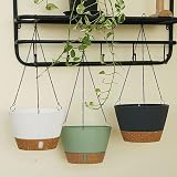 ZMTECH 20cm Hanging Plant Pots Set of 2 with Drainage & Water Level, White view 7