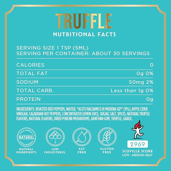 FIRELLI TRUFFLE HOT SAUCE | 5OZ BOTTLE (PACK OF 1) | ITALIAN HOT SAUCE PERFECT FOR TRUFFLE FRIES, SANDWICHES, PIZZA | GREAT FLAVOR, GLUTEN FREE, KETO, MADE IN ITALY WITH CALABRIAN CHILI PEPPERS