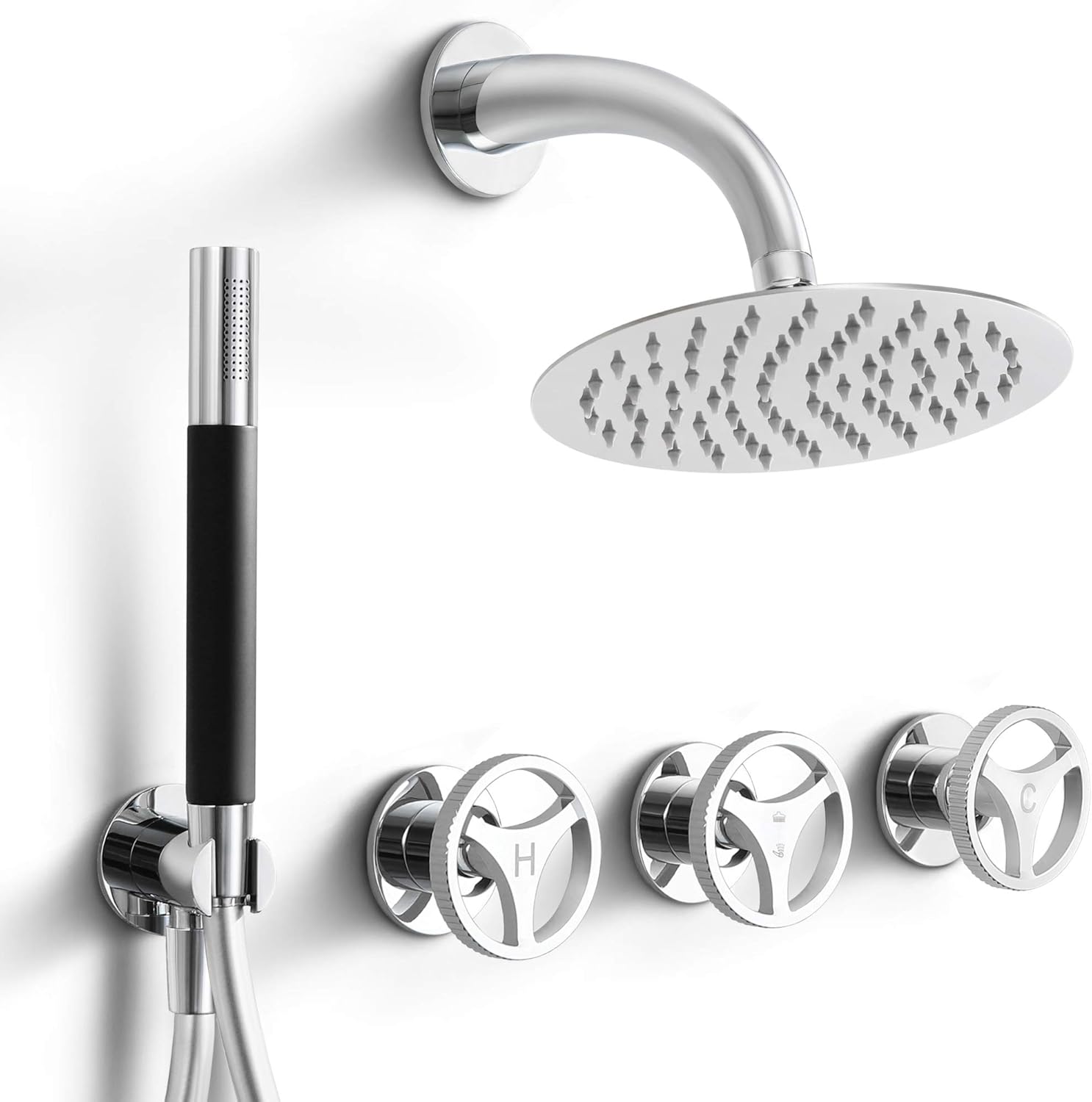 SKOWLL Rainfall Shower Head Wall Mount 