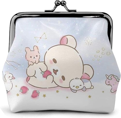 コリラックマ がま口財布 小銭入れ レザー ミニウォレット コインケース ミニ財布 小物入れ 丸型 コンパクト アニメ キャラクター 雑貨 グッズ 人気 小銭入れ Amazon