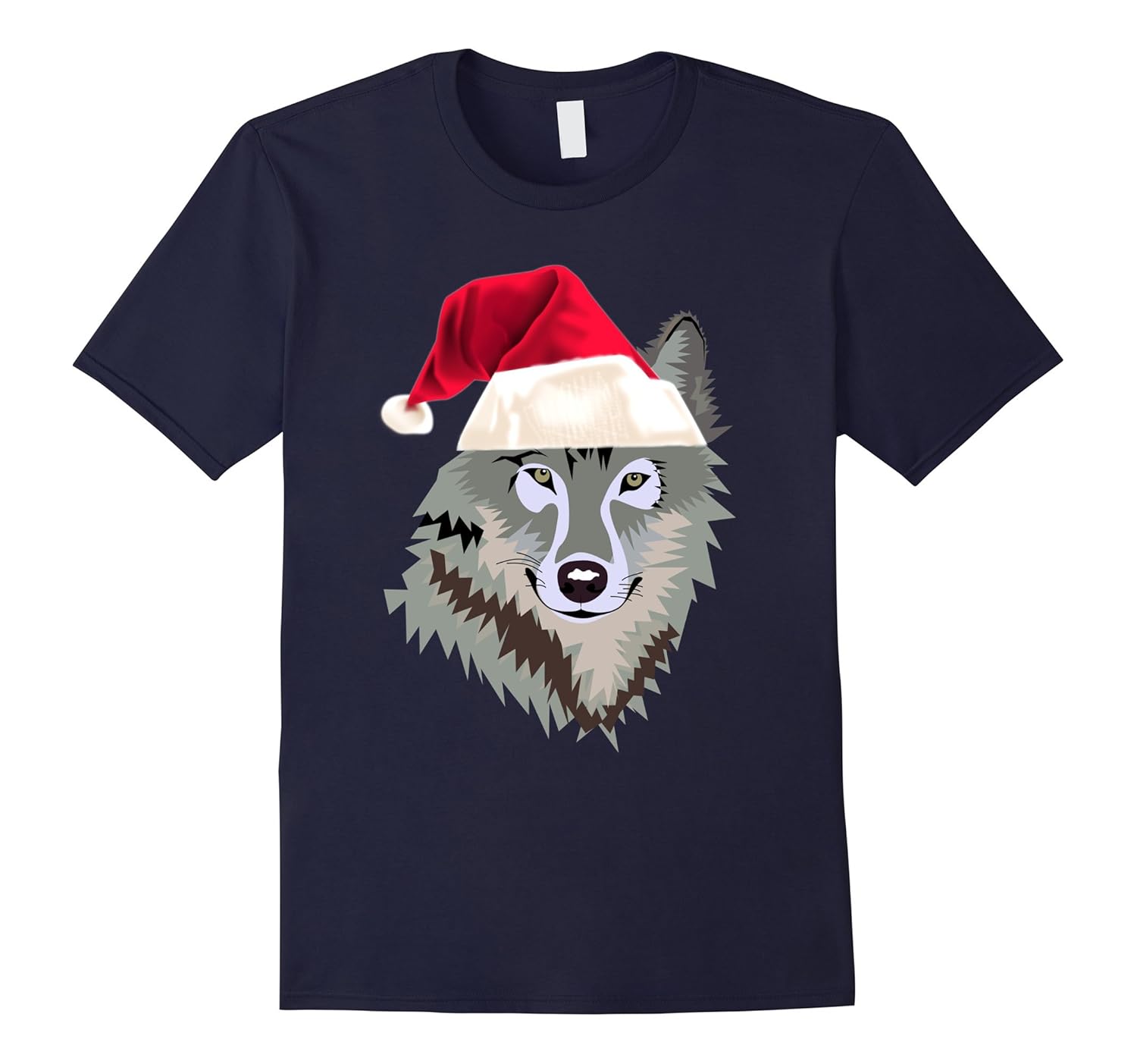 Wolf w/ Santa Hat || Christmas Shirt for Wolf Lovers-ANZ