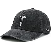 Wodeal Christian Jesus Hat, Religious Gifts for Men Women, Embroidered Adjustable Classic Baseball Cap Black