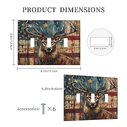 Xuejiaku Light Switch Cover Plate Rustic Elk Deer