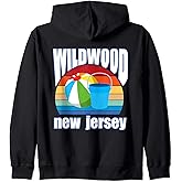 Wildwood New Jersey Beach Ball Sand Bucket NJ Beach Vacation Zip Hoodie