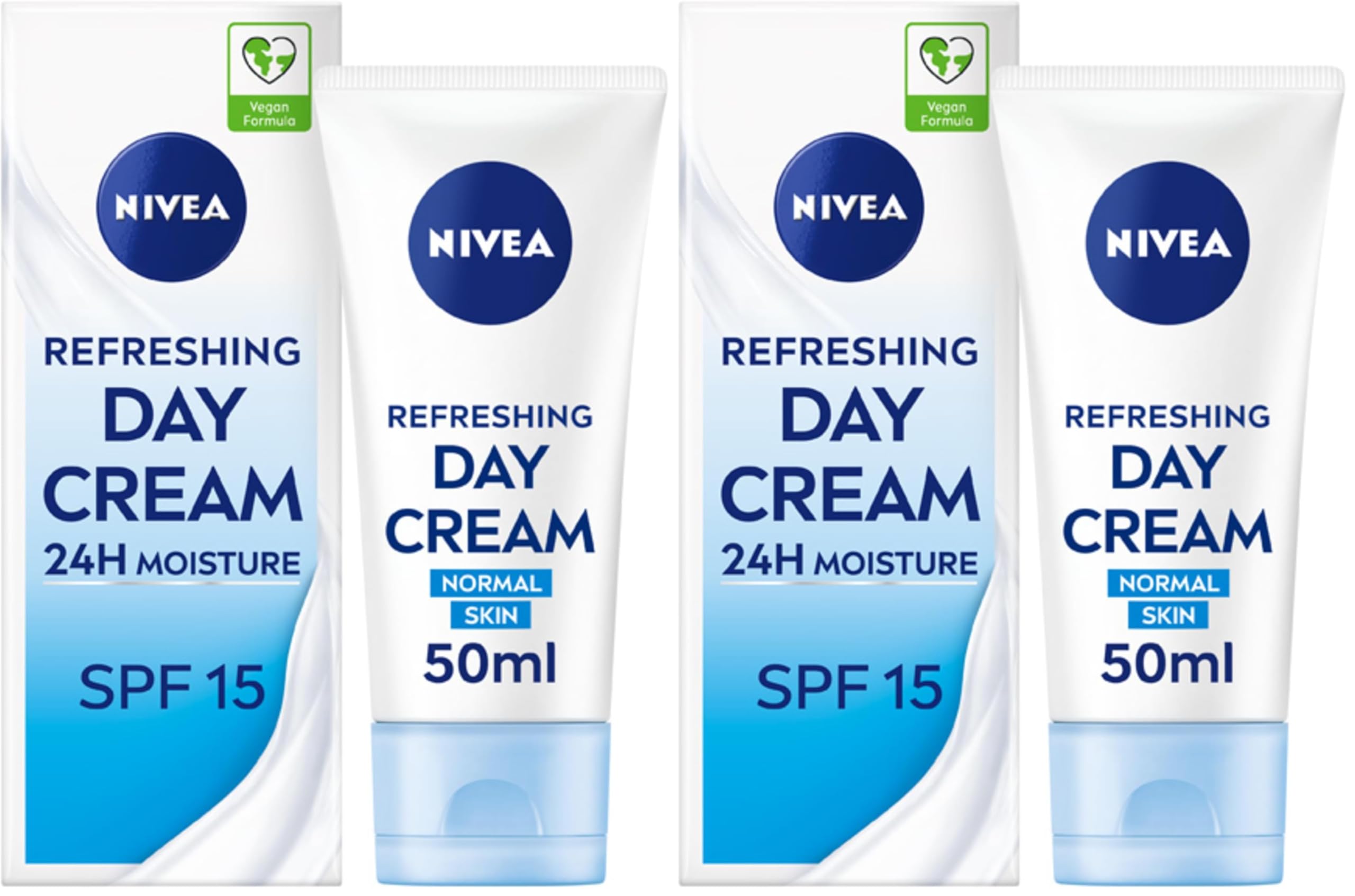 NIVEA Light Moisturising Day Cream (50ml), Hydrating Face Cream with Vitamin E, Skin Care Essentials, Intensive Moisturiser (Pack of 2)