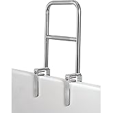 Carex Tri-Grip Bathtub Rail with Chrome Finish - Bathtub Grab Bar Safety Bar For Seniors and Handicap - For Assistance Gettin