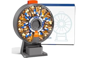 Odaro Large Pill Dispenser, Weekly Pill Organizer 7 Day Am Pm / 14 Day Pill Box, Daily Medicine Pill Organizer with Wall-Mounted or Standing Use for Vitamin, Supplement, Medicine - Gray