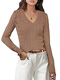 ANRABESS Womens Long Sleeve Cable Knit Sweater 2025