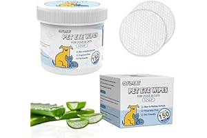 Opdent 150Pcs Eyes Wipes for Dogs - Tear Stain Remover for Dogs - Dog Eye Cleaner, Eye Debris, Discharge, Mucus Secretions - Eye Wipes for Dogs & cat Eye Wipes (3.2 XXL)