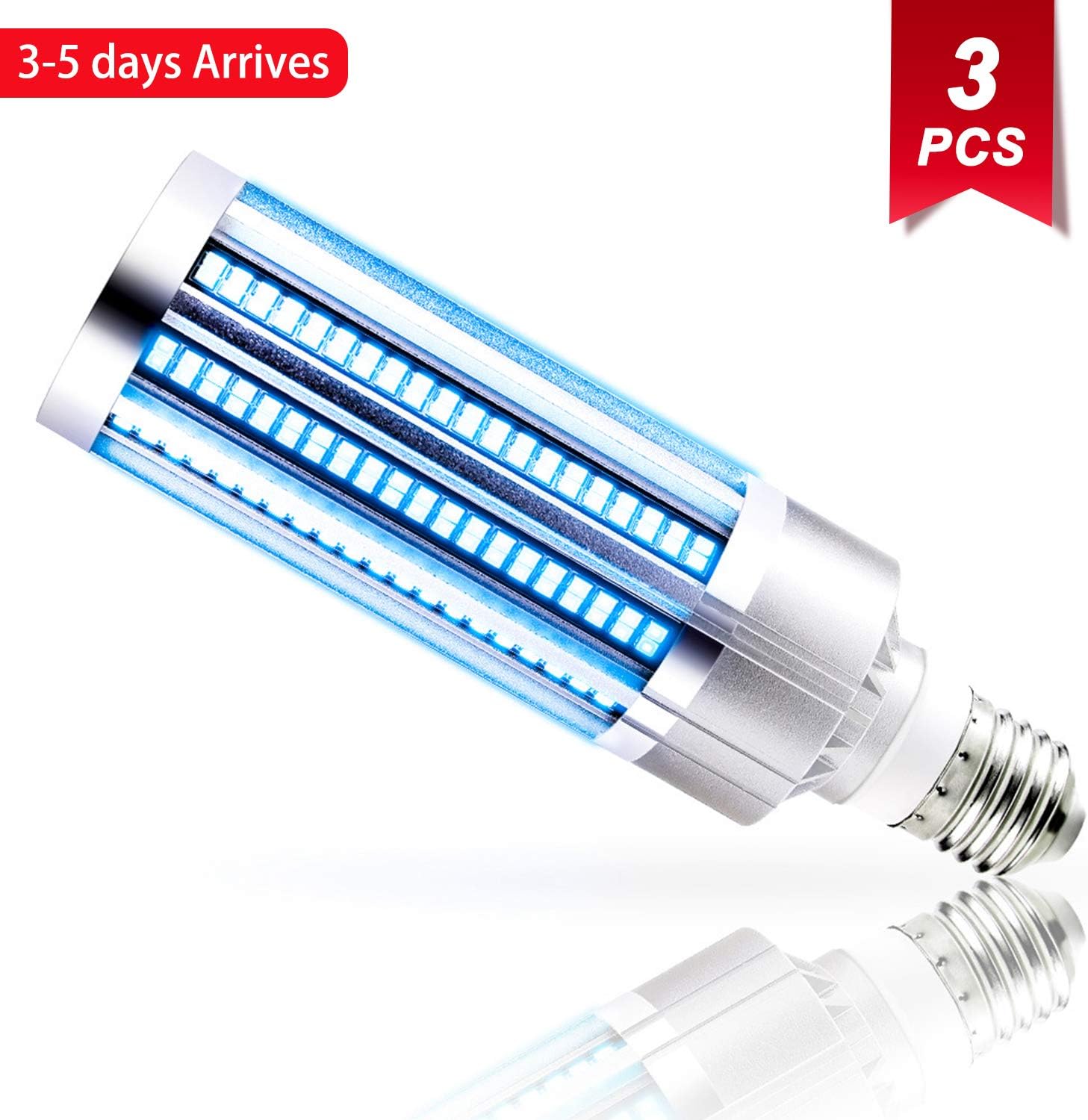 3PCS Newest 2020 60W UV Germicidal E26 Lamp Led Disinfection Commercial Grade UVC Light Bulb Ozone Free