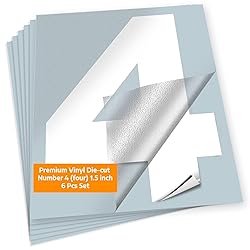 iSYFIX White Vinyl Number 4 (Four) Stickers - 6