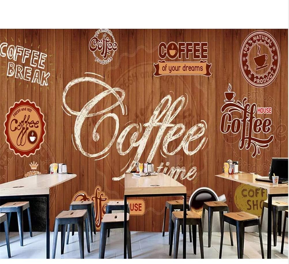 Hyf Wallpaper Murals Wood Shading Retro Coffee Label Restaurant Cafe Background Wall Decoration Mural 3d Wallpaper 120100cm Amazon Com