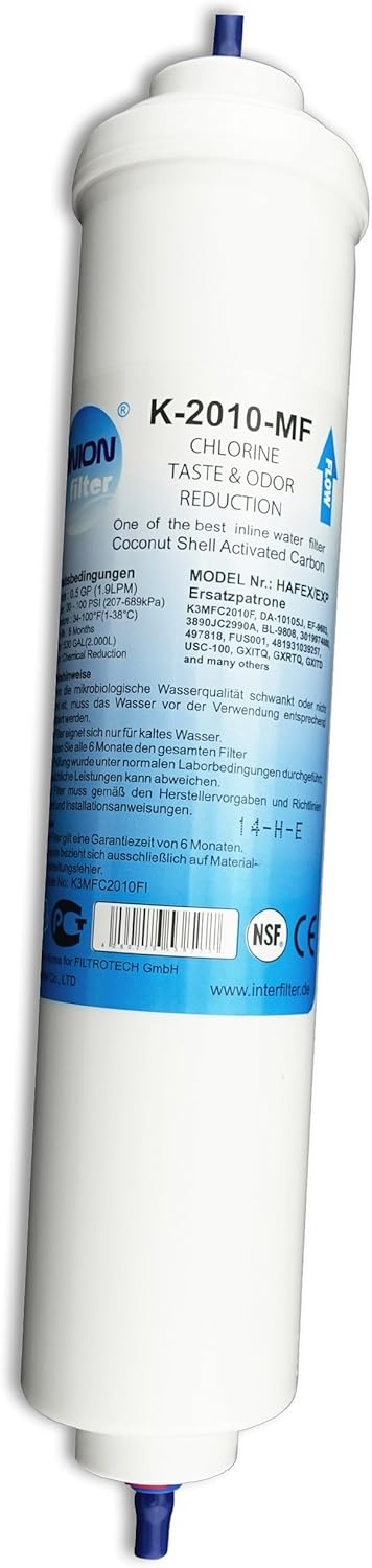 Wasserfilter für Side by Side Kühlschrank Samsung LG AEG Haier Externer Kühlschrankfilter Aktivkohle Filter