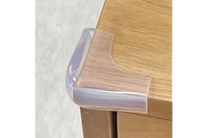 ANGLORIA Food-Graded Silicone Clear Corner Protectors, Baby Proofing Table Edge Guards, Pre-Tapep Adhesive Soft for Kids Child Safety Proof, Cabinets Counter Furniture Bumpers (8, 3/5x3/5 in (Width))