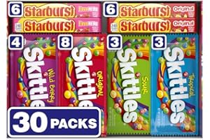 SKITTLES & STARBURST Variety Pack Full Size Chewy Candy Assortment, 62.79 oz, 30 Count