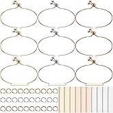 Ecation 3 Colors 10 Set Engravable Bracelets DIY Kit Including 10 Rectangle Blank Tag Pendants 10 Adjustable Slider Bracelets 30 Open Jump Rings for DIY Bracelet Laser Crafting