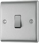 Nexus BG NBS Range Brushed Steel 1 Gang 2 Way Light Switch view 1