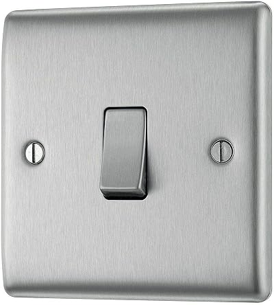 Nexus BG NBS Range Brushed Steel 1 Gang 2 Way Light Switch