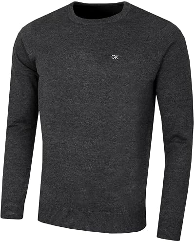Calvin Klein Mens Crew Neck Sweater Charcoal Marl S