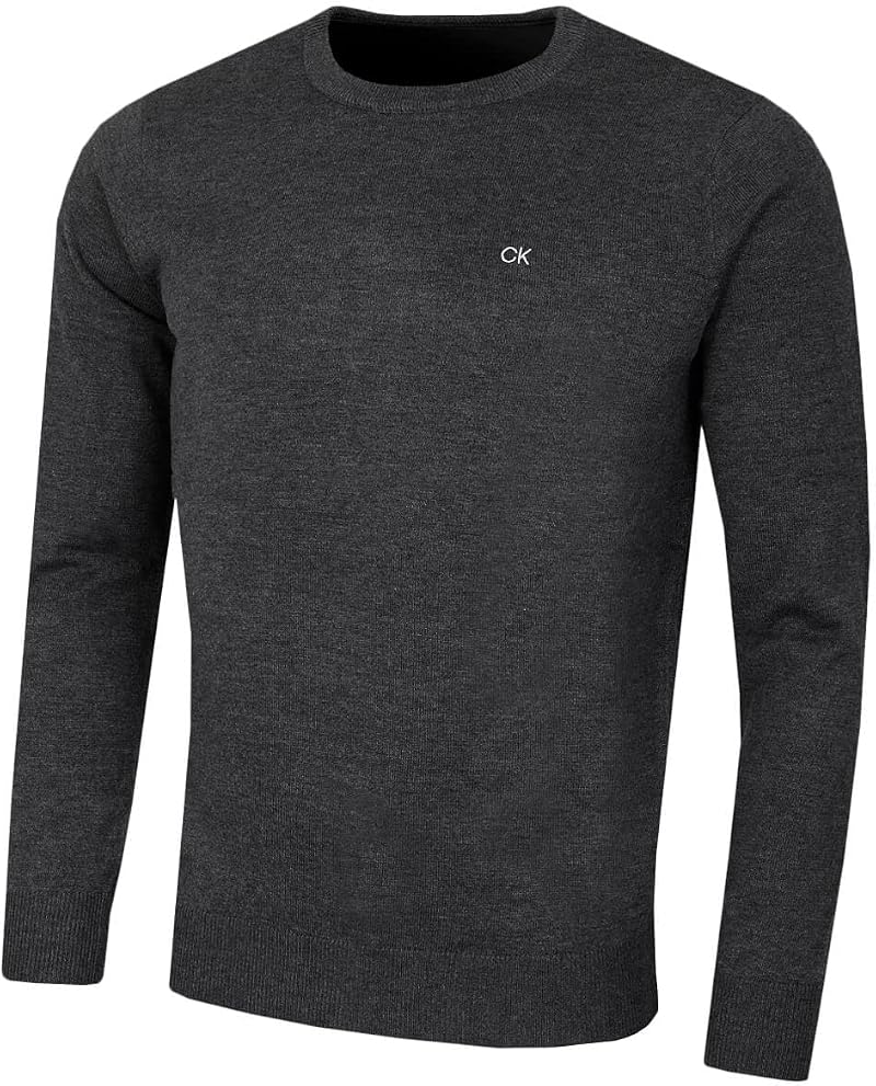 Calvin Klein Mens Crew Neck Sweater Charcoal Marl L
