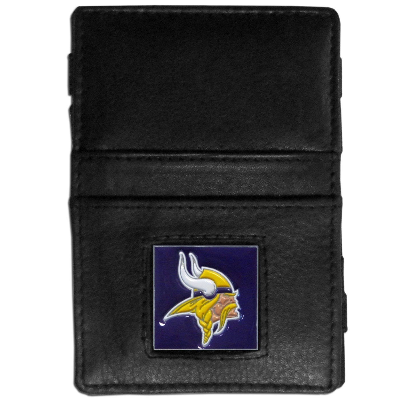 Siskiyou NFL Sports Fan Shop Minnesota Vikings Leather Jacob's Ladder Wallet One Size Black