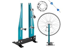 Wheel Truing Stands for 16-29 inches, Bike Maintenance Stand Adjustable Wheel Width 95-130mm with Accessory Rod Repair Stand 